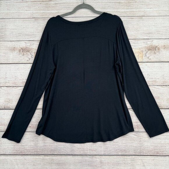 prAna Foundation Long Sleeve Crew Shirt Women's Size XL Black NEW - Picture 2 of 11